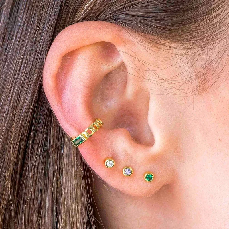 925 Sterling Silver Needle Colorful Crystal Mini Round Stud Earrings for Women 8 Color Crystay Luxury Earrings Fashion Jewelry