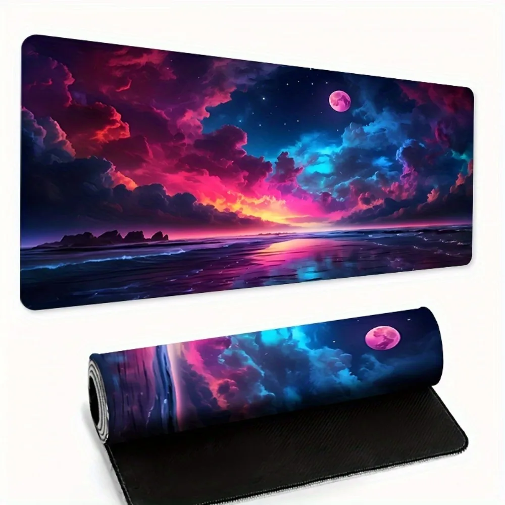 Extra-large 2D flat sunset mouse pad and keyboard pad alfombrillas gaming mouse pad grande teclado mecânico tapis de souris xxl