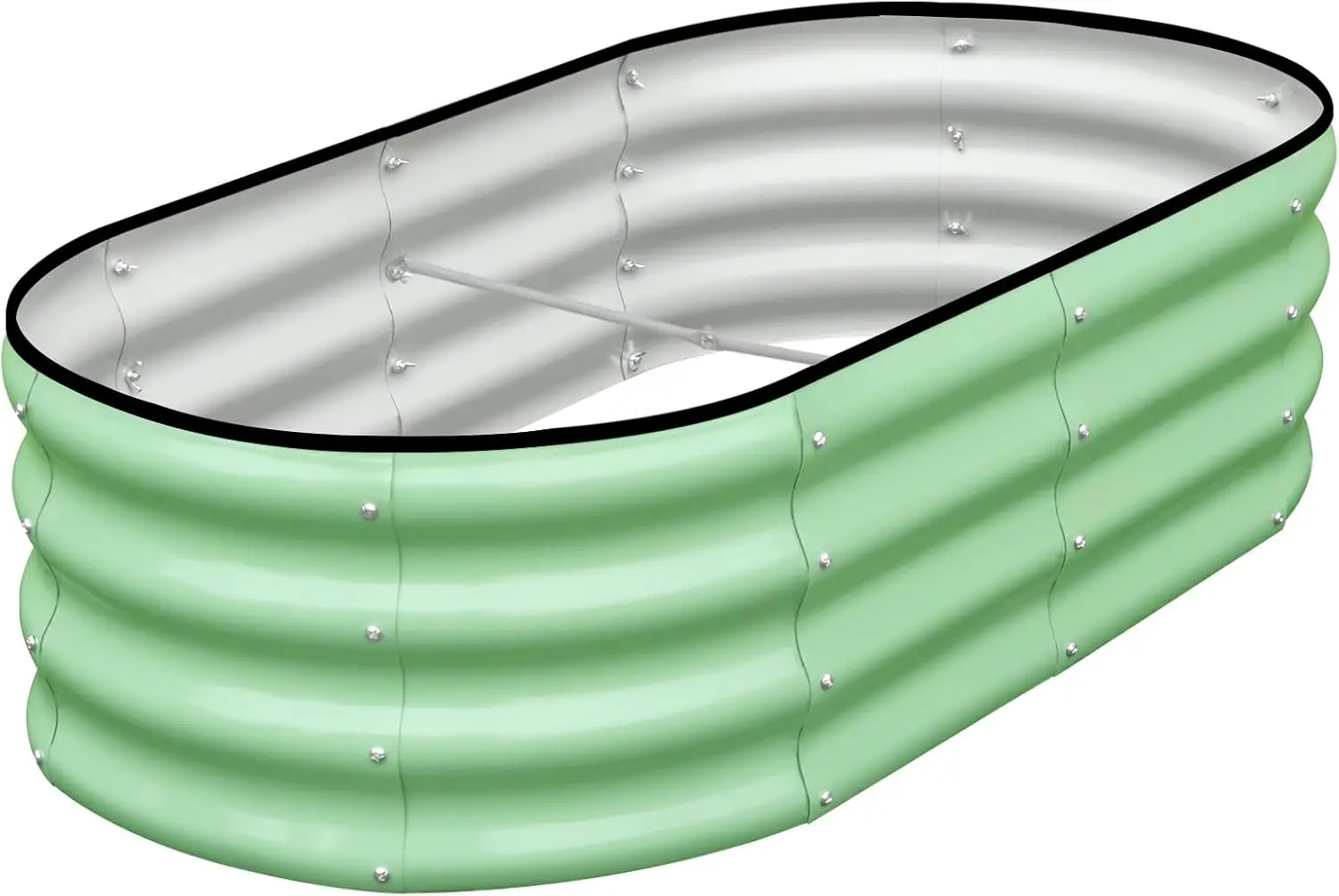 

Оцинкованная приподнятая садовая кровать, овальная металлическая коробка для цветов размером 4x2x1 футов для посадки уличных растений и овощей