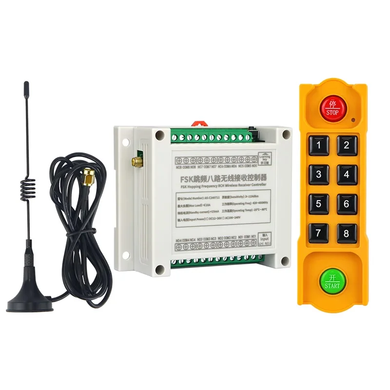 DC 12V  24V  36V  8 channel  RF Wireless Remote Control switch  lighting water pump irrigation  Frequency hopping anti-jamming