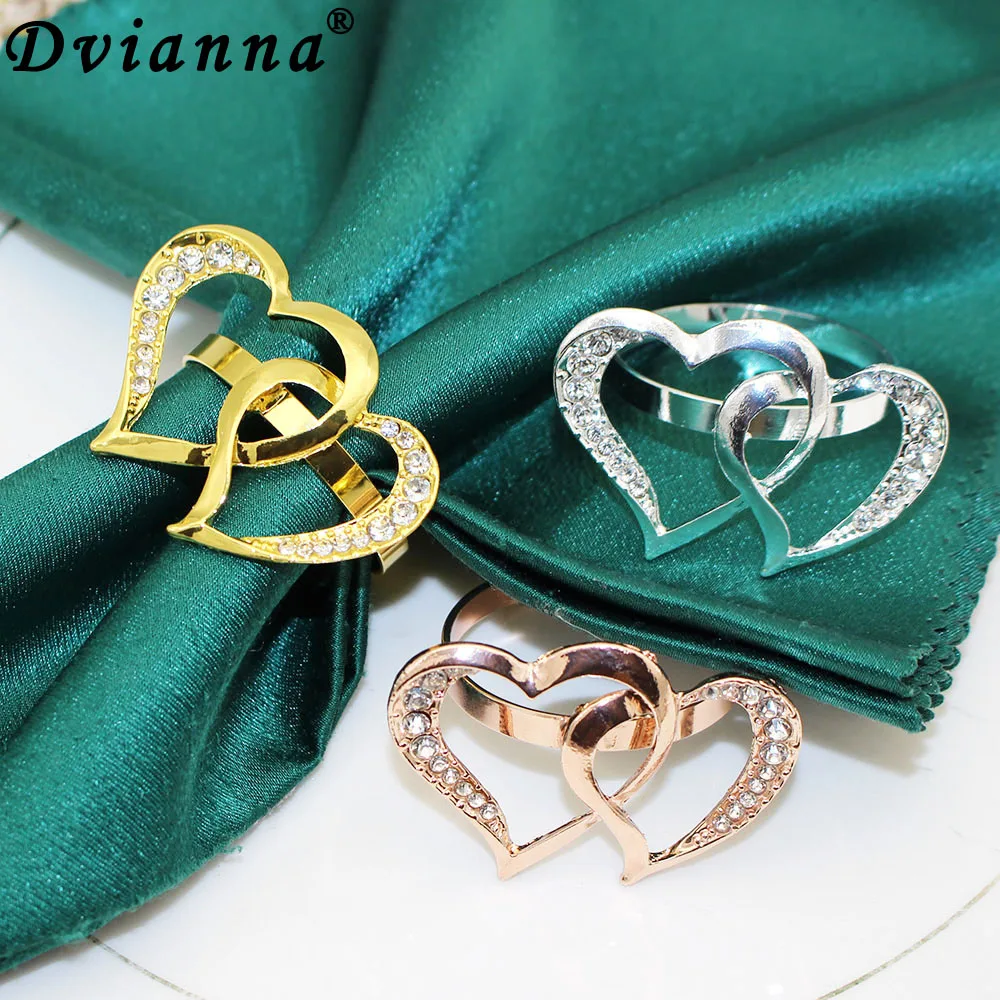 

8Pcs Valentine's Day Napkin Rings Heart Napkin Holder Ring for Wedding Dinner Party Banquet Xmas Thanksgiving Day Birthday HWW17