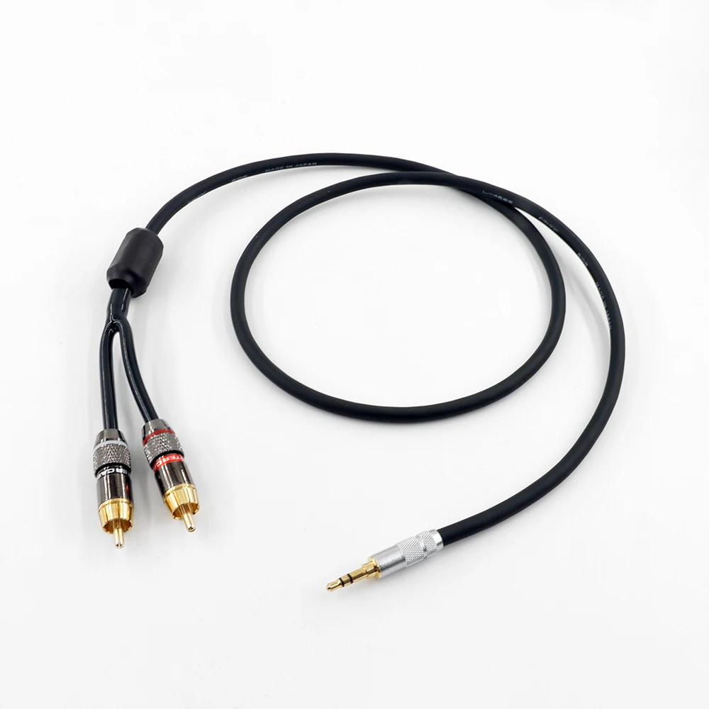 HiFi cable audio  Canare L-4E6S RCA cable Audio signal wire plug 3.5mm straight aux plug convert two RCA plug