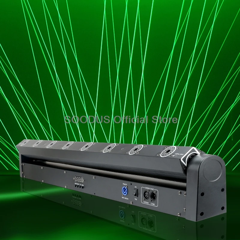 LED Light 500MW 8-Eye Stage Light DMX512 Voice Control Audience Atmosphere Green Light for DJ KTV Wedding Party Disco Show Stage