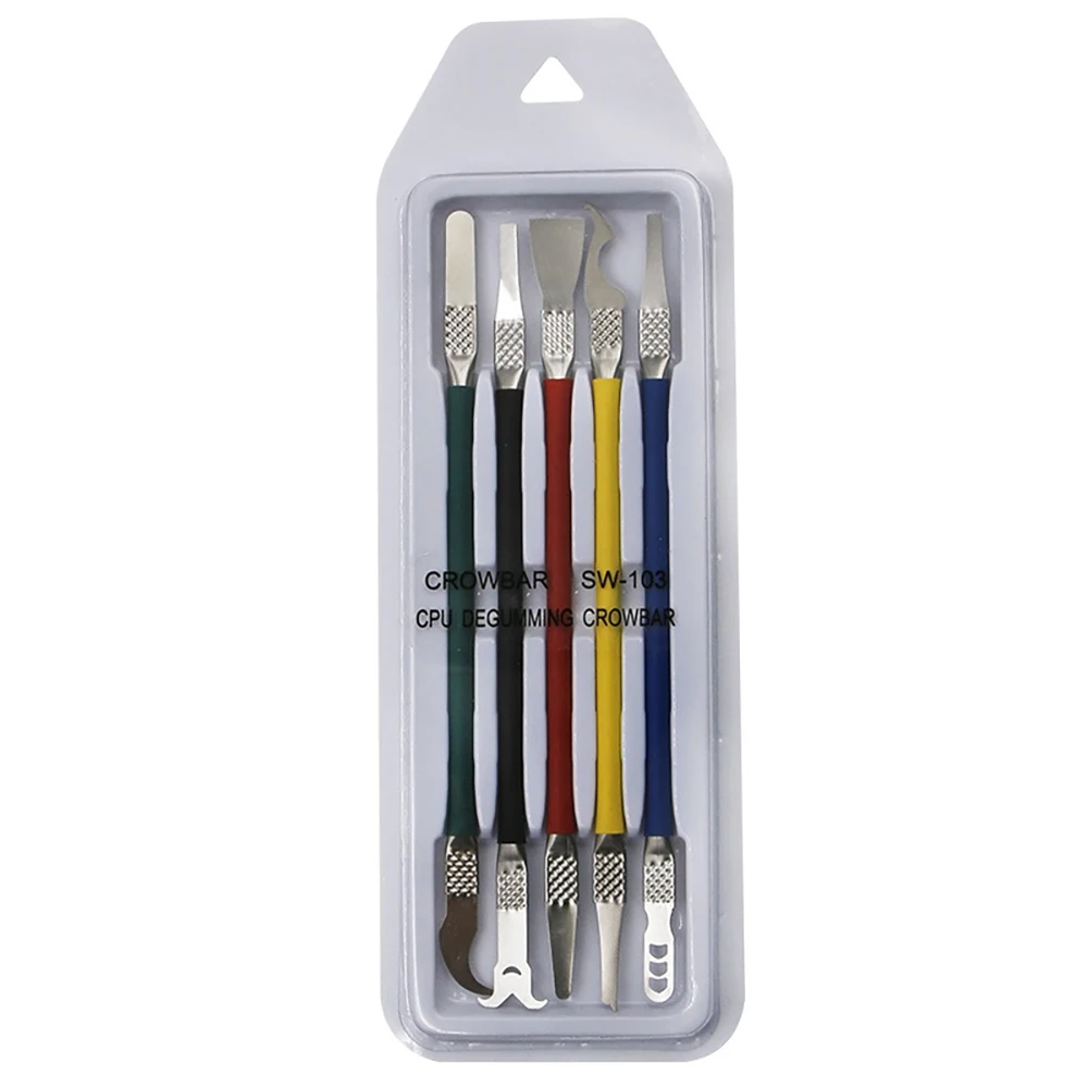 5 in 1 Kit di strumenti per la riparazione di Chip piede di porco a lama sottile rimuovere il raschietto per colla per la riparazione della CPU del Chip IC del Computer del telefono