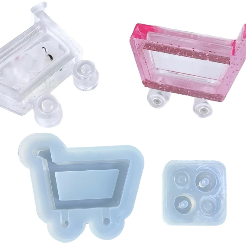 Reliable Shopping Cart Silicone Mold Simple Silicone Mold for DIY Projects Flexible Resin Mold Trolley Project Molds