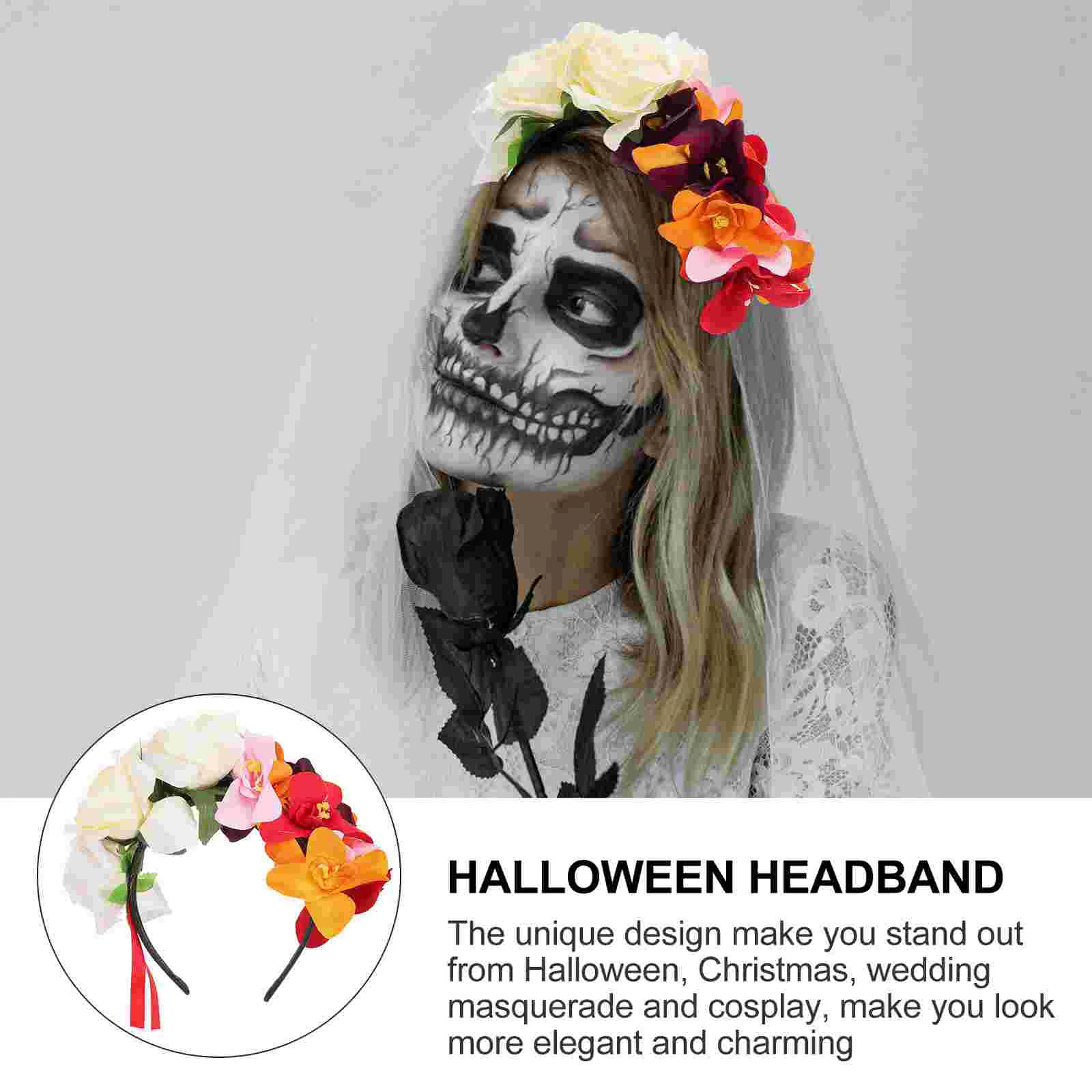 Girl Orchid Headband Seaside Halloween Hairband Fabric Gothic Headdress Garland