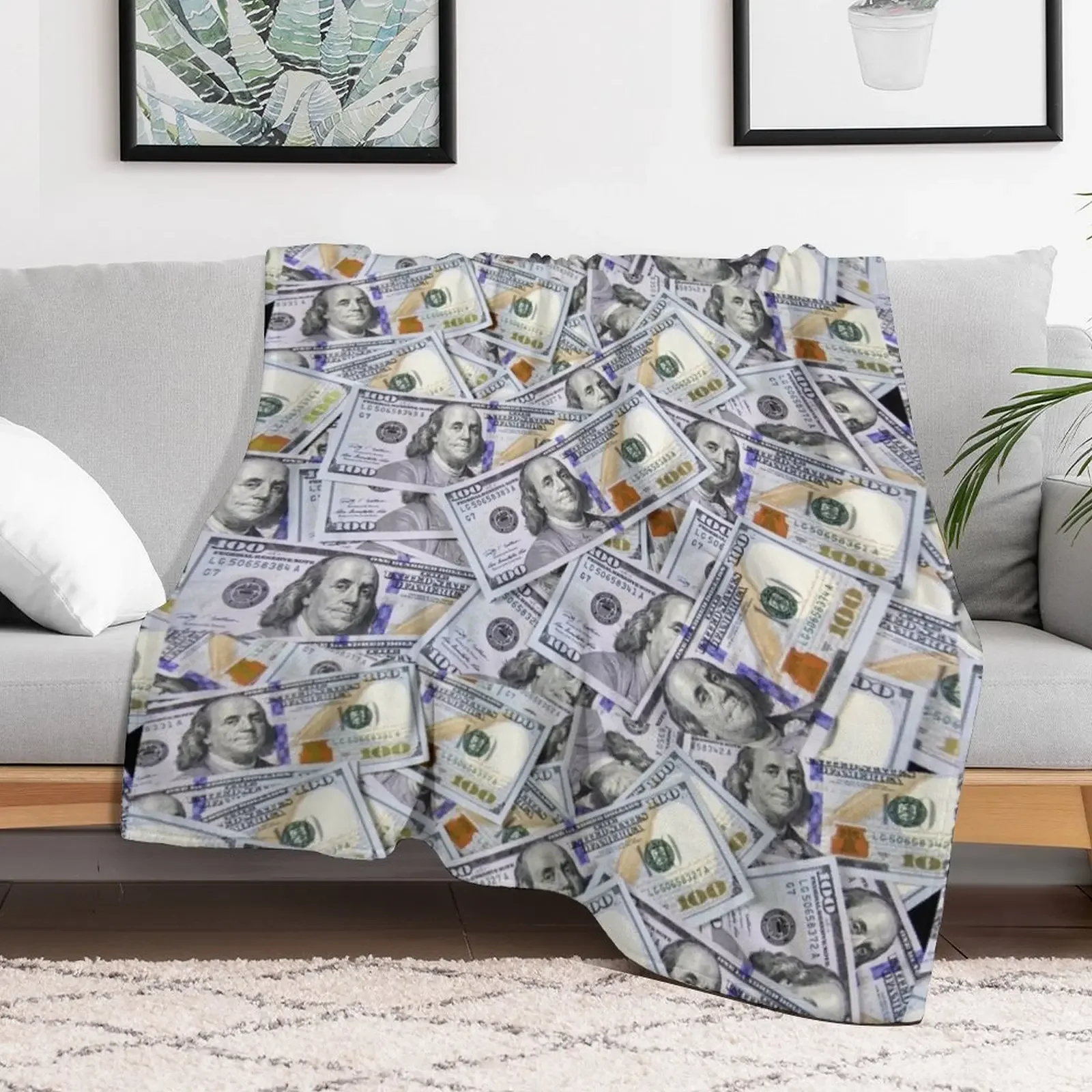 مائة فواتير دولار رمي بطانية كبيرة بطانيات أريكة الزخرفية أرائك الديكور بطانيات التخييم