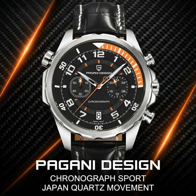 2026PAGANI DESIGN New 44MM Business Men's Quartz Watch Rotating Scale Dial Chronograph 50M Waterproof Night Light Men's Watch fo