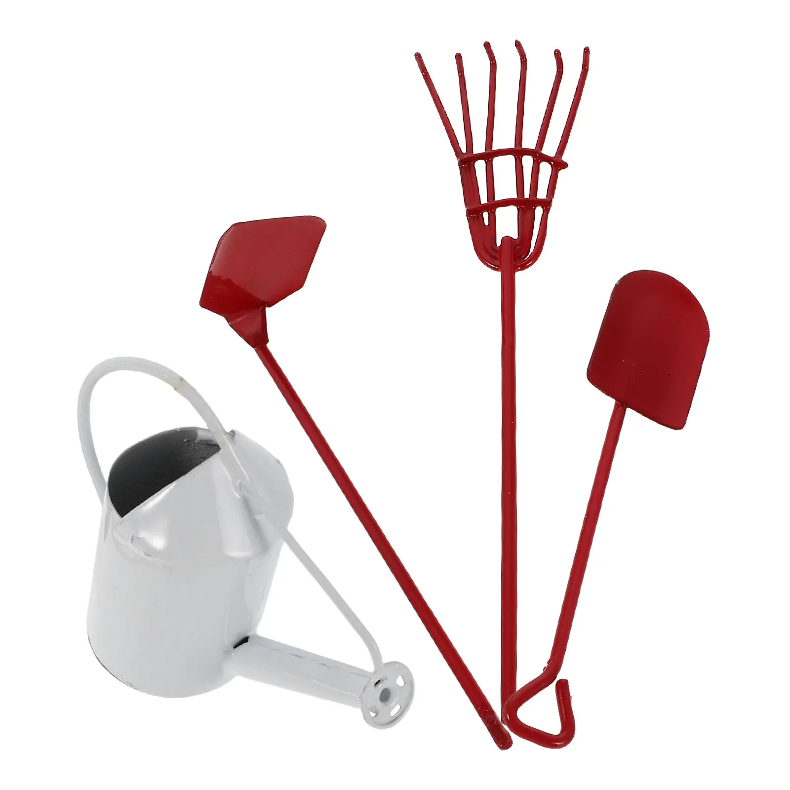 1Set Mini Gardening Tools Metal Mini Hoe Shovel Rake Watering Can for Succulents Micro Garden Decoration Indoor Outdoor