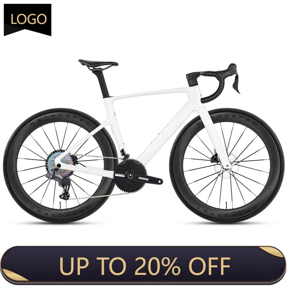 EER Professional carbon fiber road bike with WheelTop wireless electronic transmission system and disc brakes for competitive ra