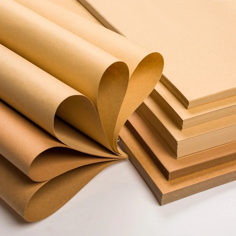 50pcs A4 120g Cardboard Handmade Card Paper White/Black/Brown Kraft Paper For DIY Watercolor Crafts Package Inkjet&Laser Printer