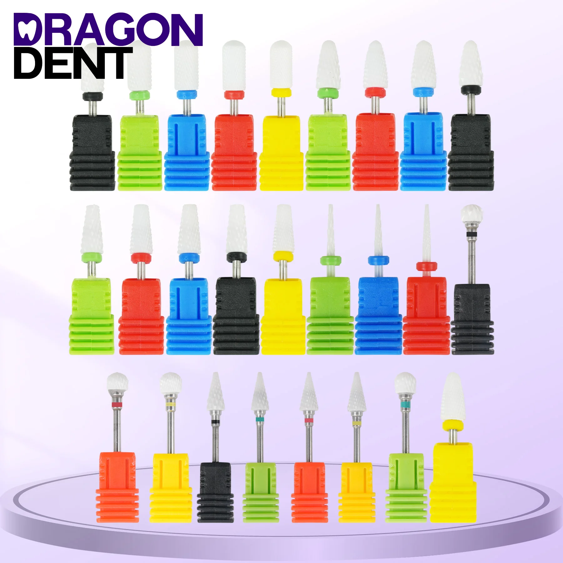 DRAGON DENT 1Pcs Dental Ceramic BursBits Machine Nail Cutter Nail File Manicure Carbide Nail Art Drill Bit & Dental Burs