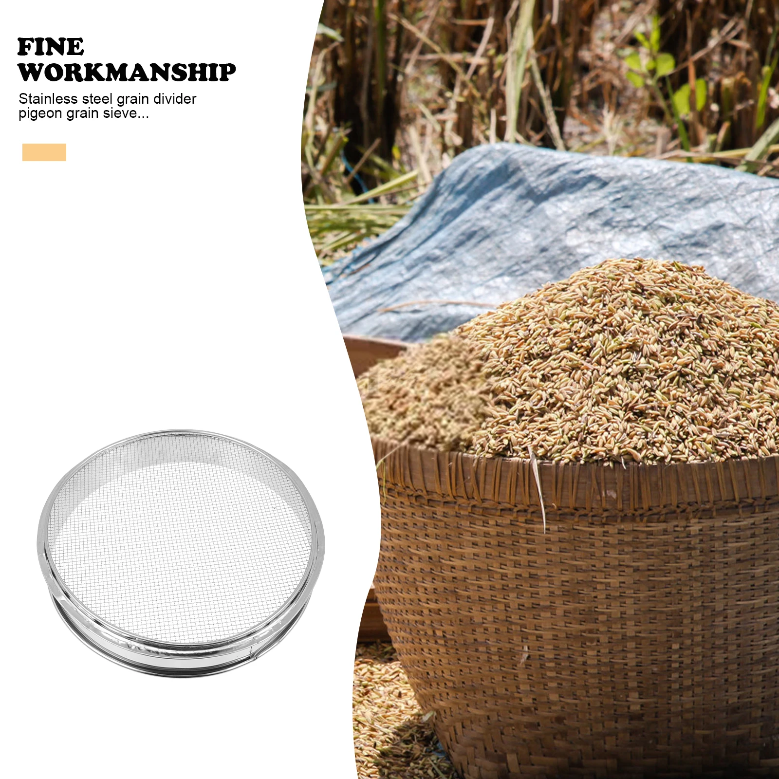

Sift Grain Distributor Sieve Tool Cocktail Strainer Silver Stainless Steel Kitchen Beans Sifter