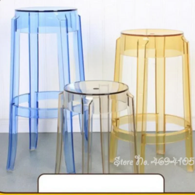 Chic Transparent Acrylic Bar Stool Modern Fashion High Seat Simple Plastic Bar Stool Design