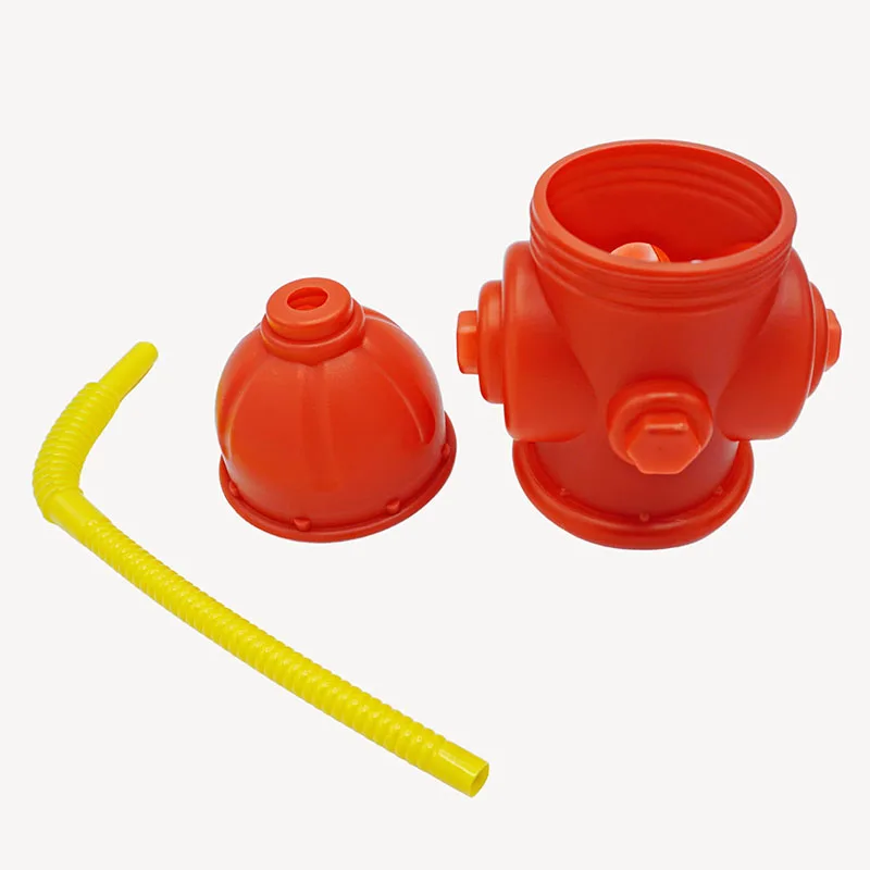 3pcs Fire Hydrant Straw Cups With Lids Firefighter Birthday Party Favors Firetruck Fireman Party Decorations