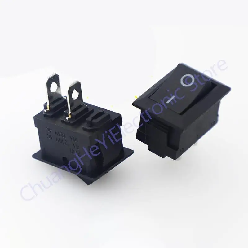 

5Pcs Push Button Switch 15x21mm SPST 2Pin 6A 250V 10V 125V KCD1-101 Snap-in On/Off Rocker Switch 15MM*21MM Black