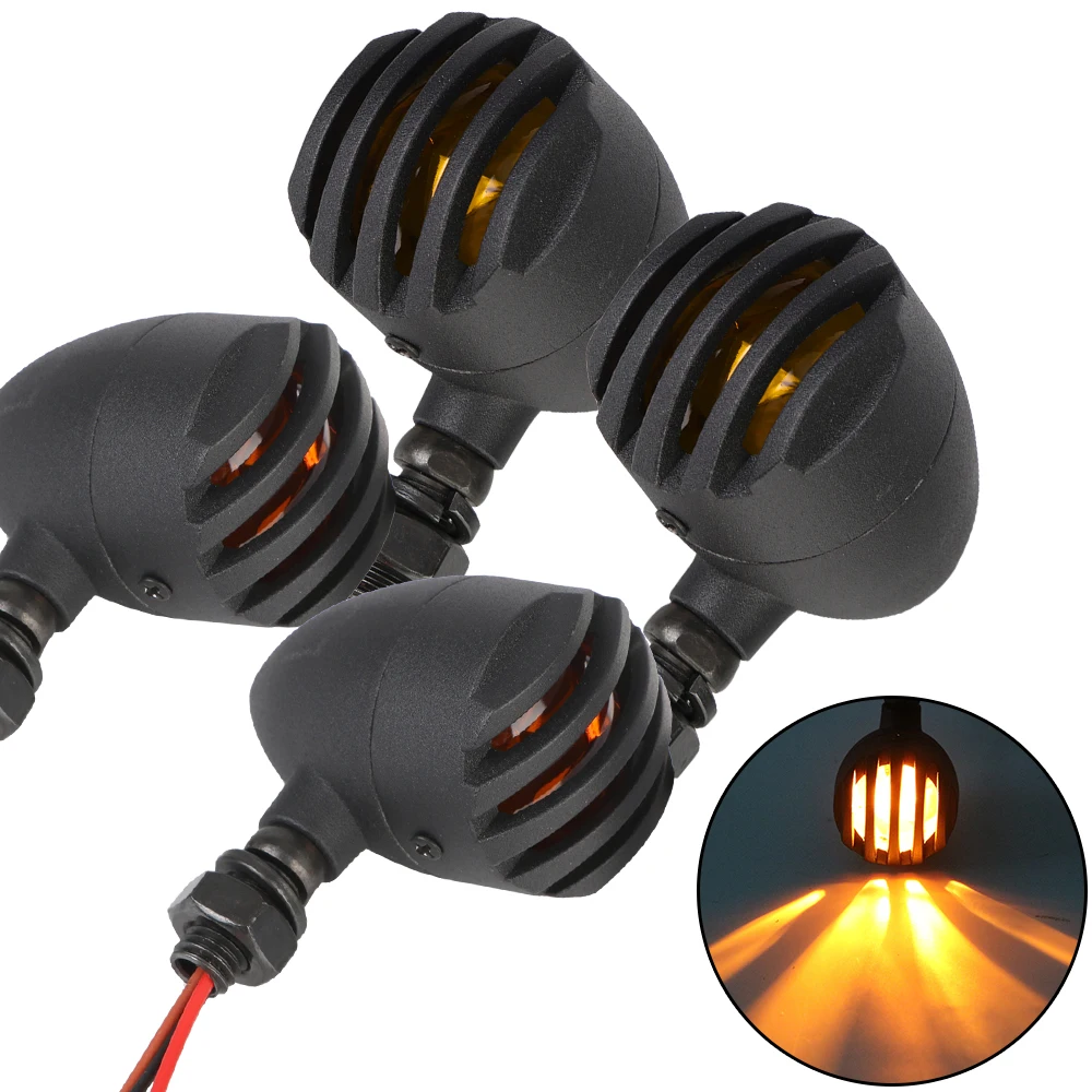 

Indicator Blinker Light Retro Fence 2Pcs For Honda for Suzuki for Cafe Racer Motorcycle Halogen Turn Signal Flasher