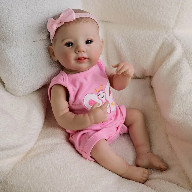 

48 см реалистичная кукла Reborn Toddler Abigail Awake Baby с окрашенными волосами, полный силиконовый корпус