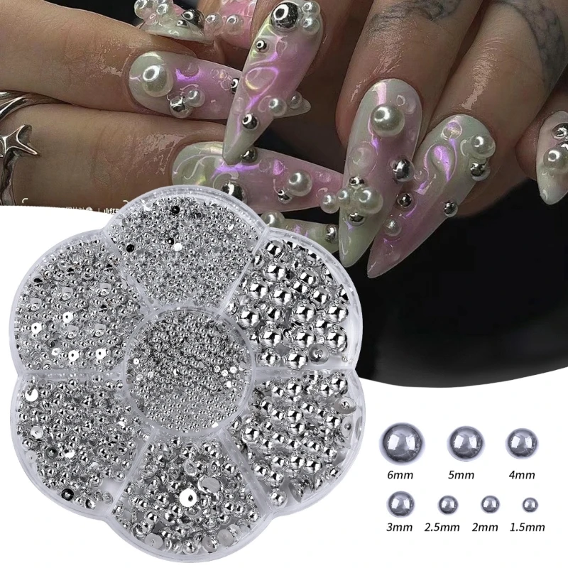 Demi-perles uniques, breloques pour ongles, accessoires d'art avec ongles uniques, décoration artisanale DIY pour belles femmes