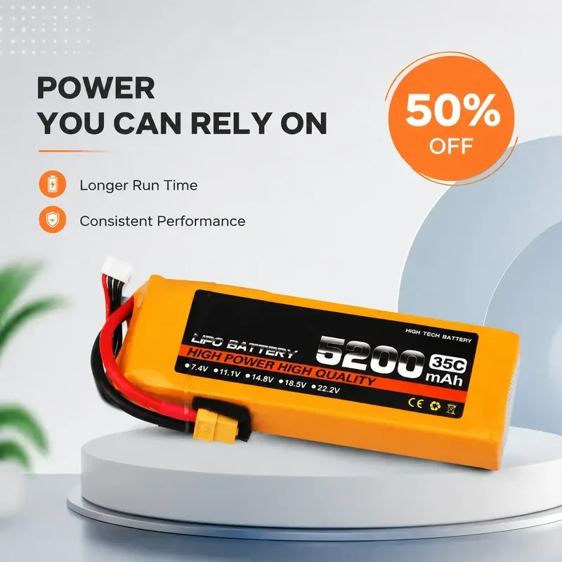 

7.4V 5200mAh Battery for TCB model aircraft lithium battery 35C 2S 3S 4S 6S for fixed wing drone remote control vehicle
