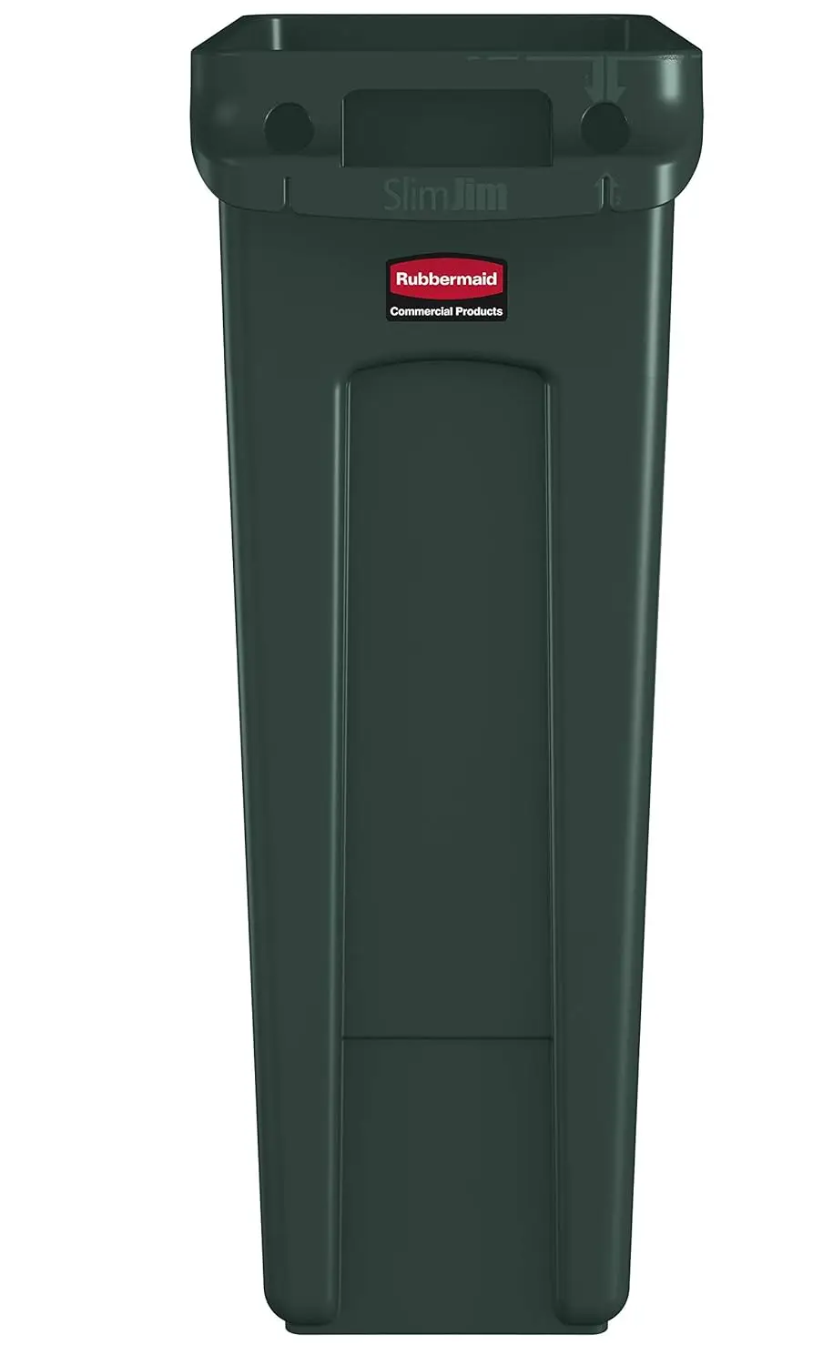 Rubbermaid Commercial Products Slim Jim Plastic Rectangular Recycling/Compost Bin with Venting Channels, 23 Gallon