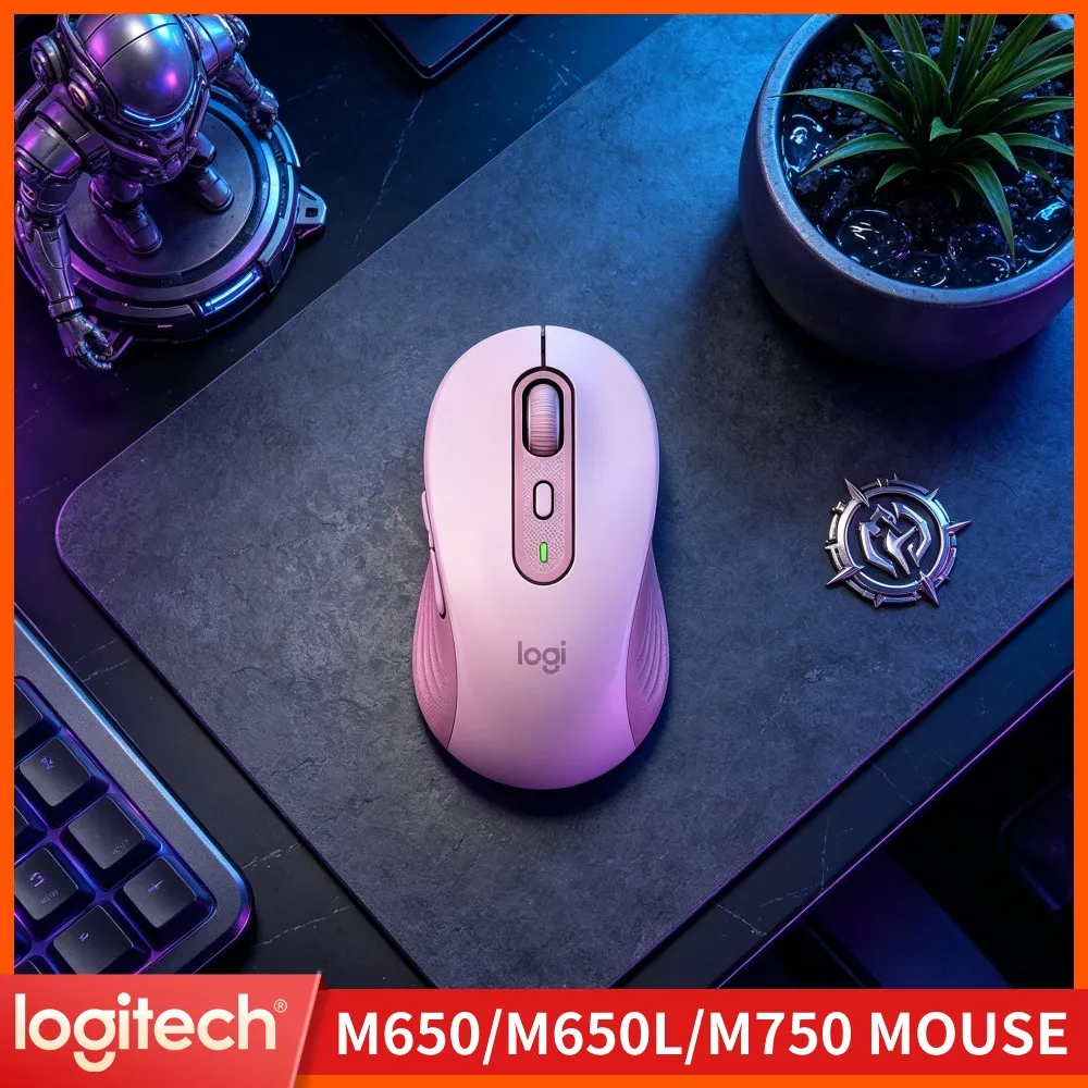 Logitech M750 Ergonomic Silent Mouse - Soft Grips, 4000 DPI, Recycled Plastic, 3-Device Switch, 24-Month Battery, Study Helper
