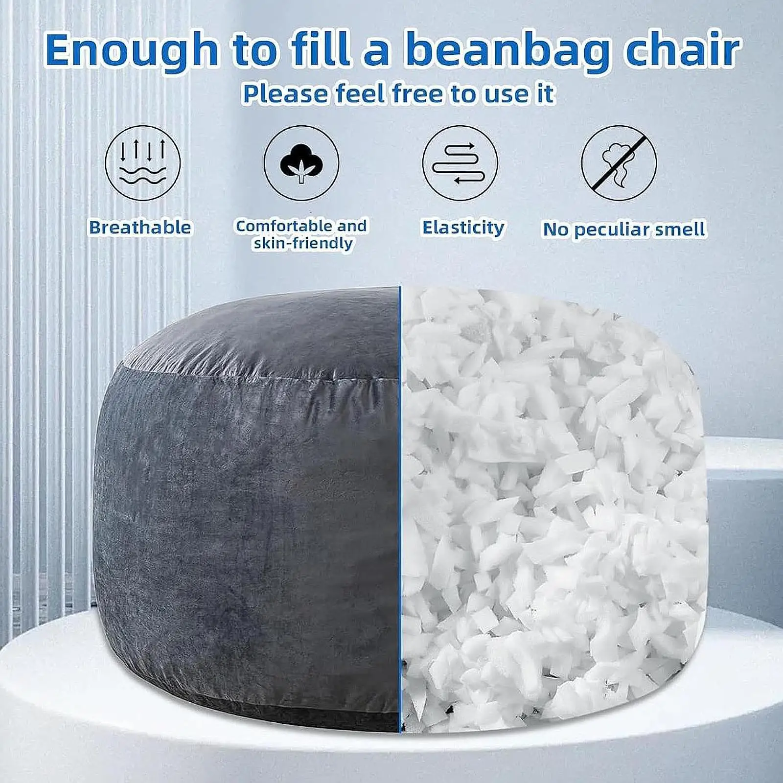 Cushion Stuffing Memory Foam Filler Shredded Sponge Filling for Pouf Beanbag Sofa Chair Pillow Arts Crafts DIY Projects