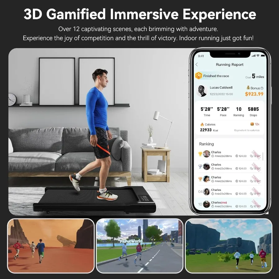 2025 ترقية وسادة المشي الذكية القابلة للسباق تحت المكتب مع برنامج المكافآت لعشاق المكتب المنزلي واللياقة البدنية سريعة #2