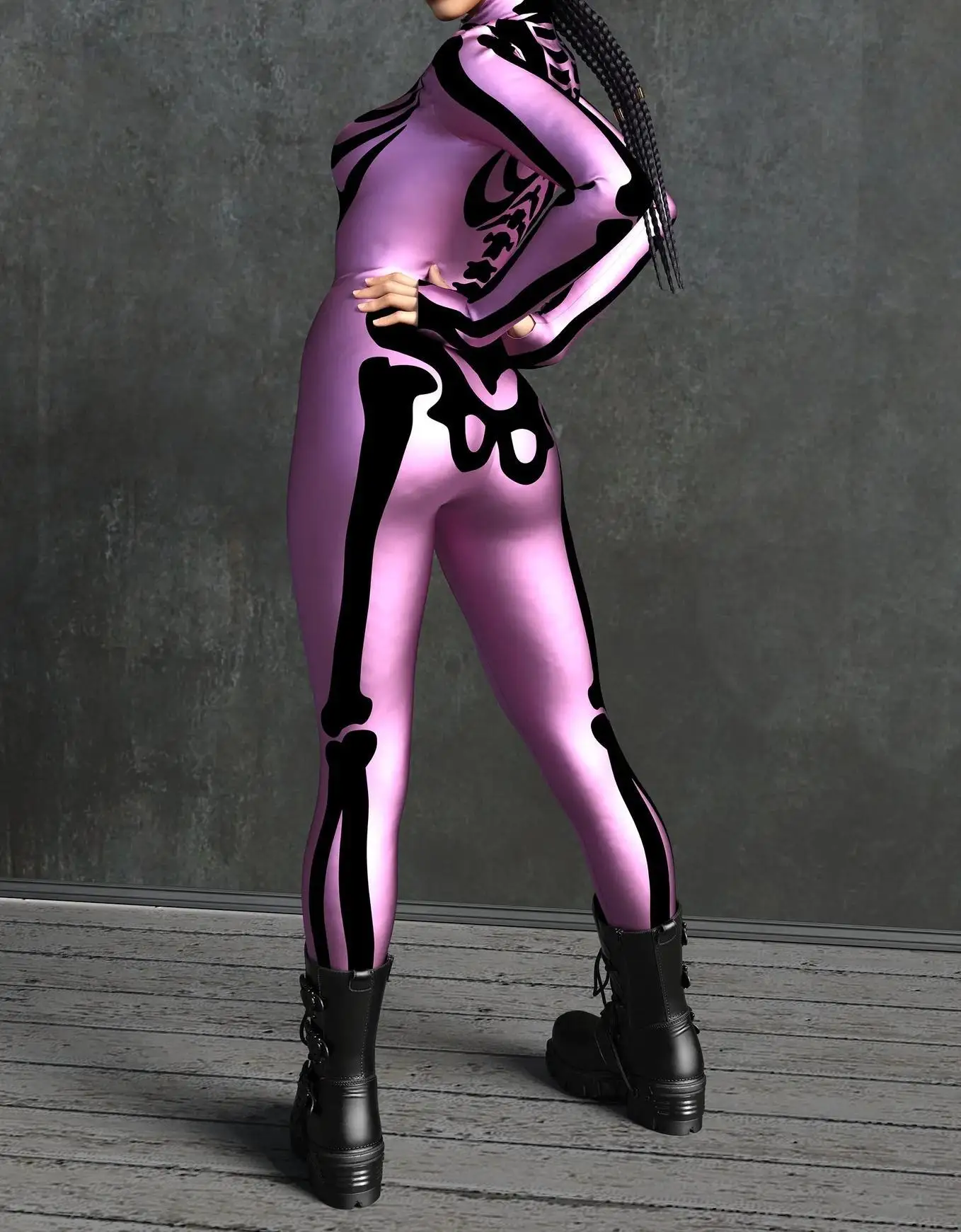Karneval Totenkopf Party Bodysuit Damen Sexy Horror-Print Jumpsuit Feiertagsparty Maskerade Catsuit Kostüm Einzigartiges Aerial Yoga Set – Detail 23