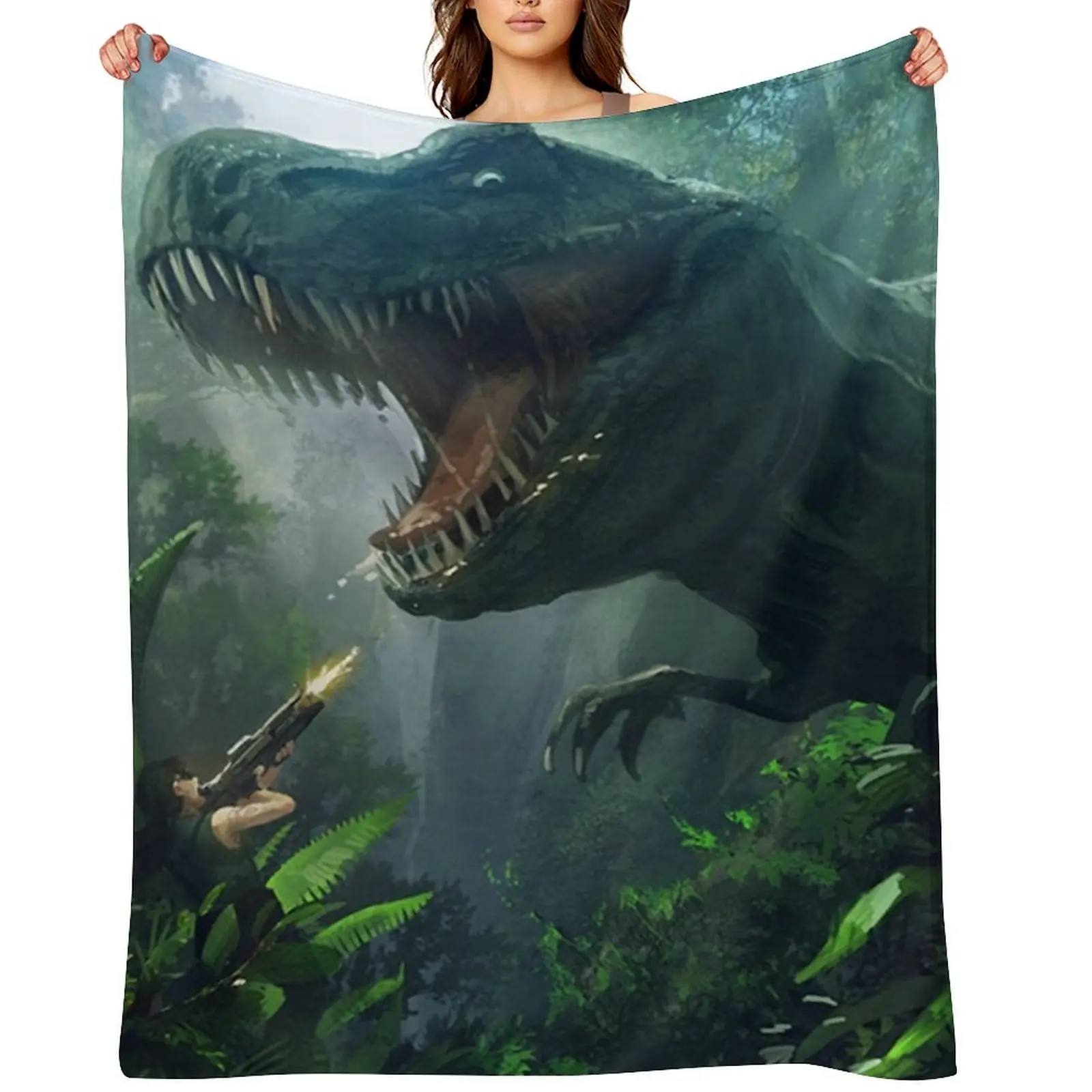 

ARK: ENDURE DINO ATTACK T-REX ENDURE Throw Blanket Decorative Beds blankets ands Furrys For Sofa Thin Blankets
