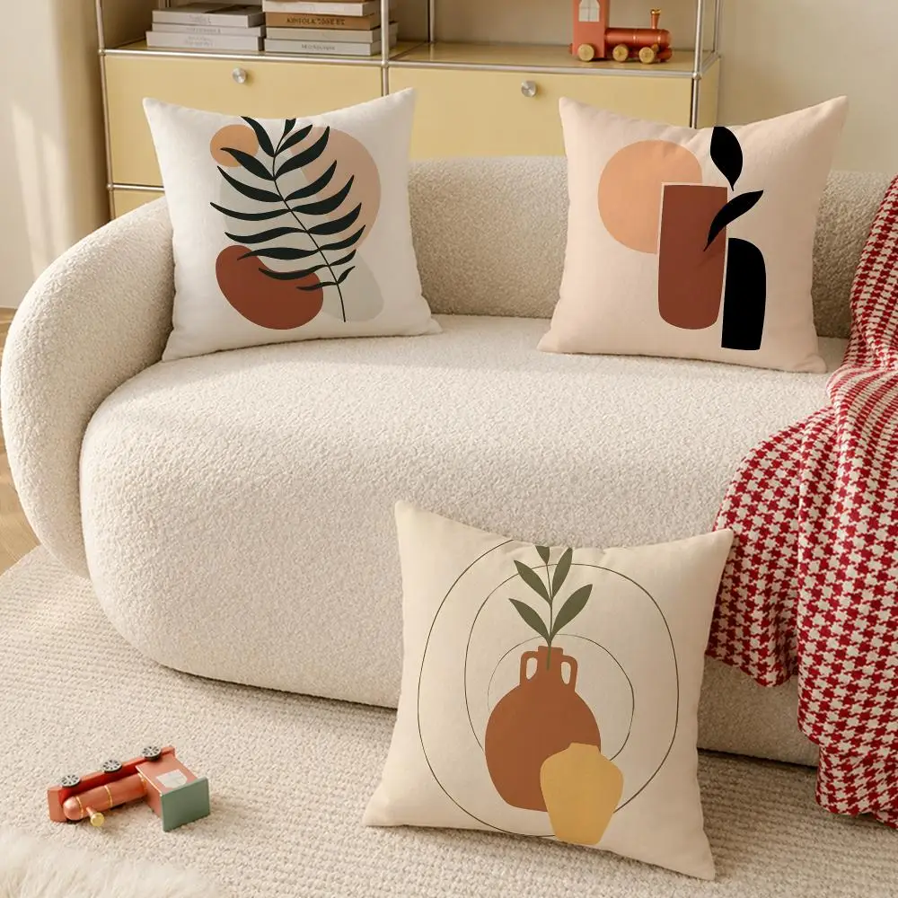 Warm color vase modern and simple Cushion Cover Pillow Cover Decorative Throw Couch Home Decor for Living Room Sofa
