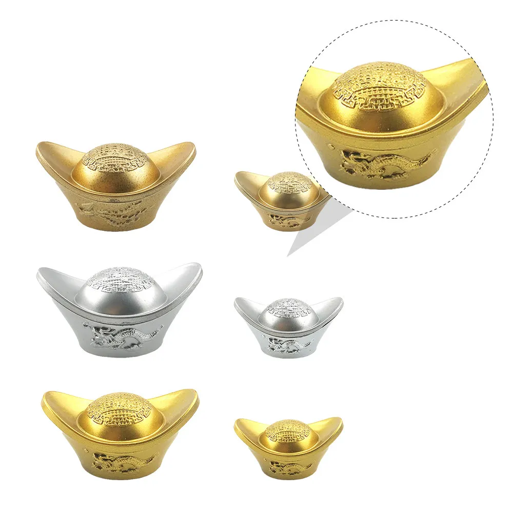 

1Set Simulated Gold Ingot Plastic Galvanized Hollow Lightweight Reusable Decoration for Kids Stage Performance