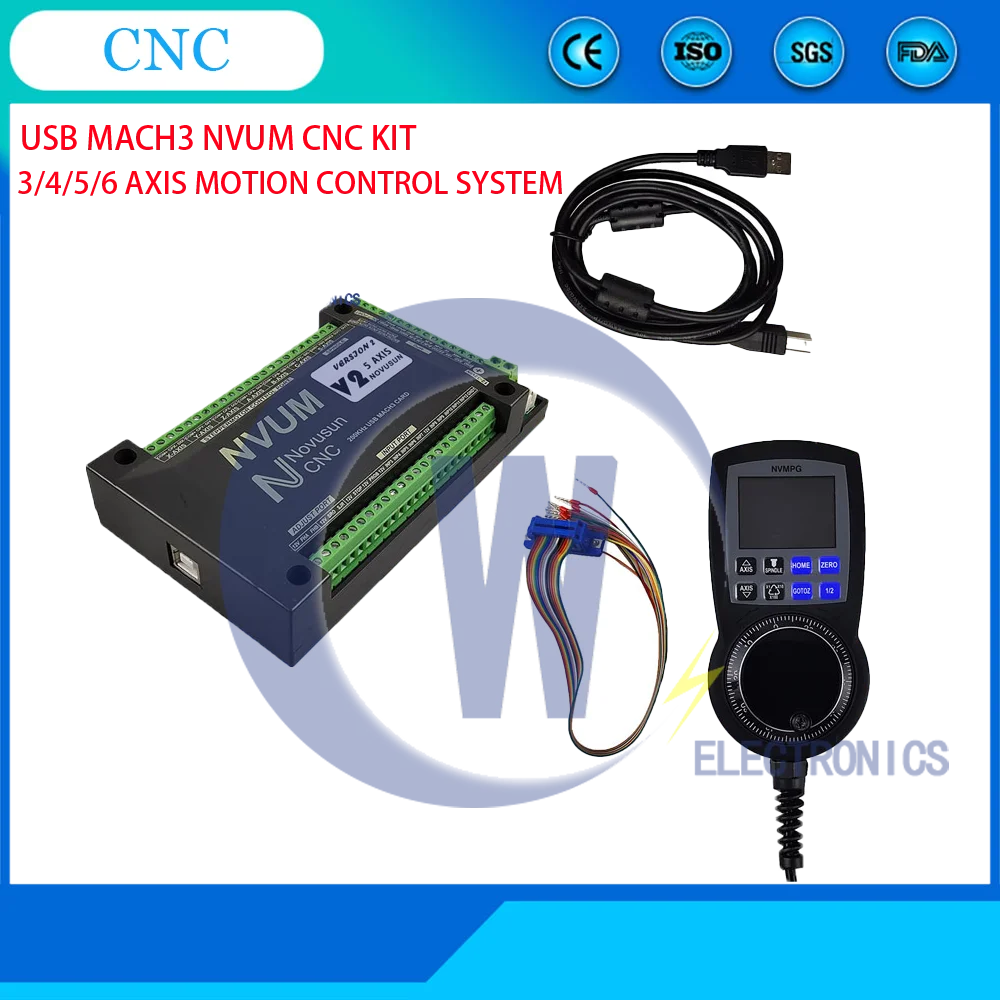 

MACH3 CNC Motion Controller NVEM V5 300K 3/4/5/6axis Ethernet +Digital Display Handwheel Slave funct for Steppper,Servo motor