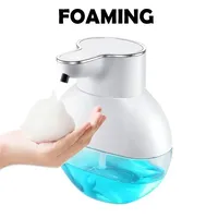 Automatic Sensing Liquid Soap Dispenser 400ML Detergent Dispenser Infrared Sensor 500mAh Rechargeable for Home Bathroom Kitchen