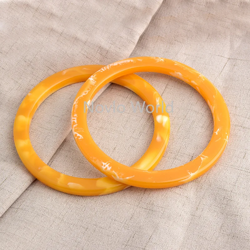 2-10-20 Pcs Resin Round Bag Handle for Handcrafted Handbag Purse Frame DIY Bags Accessories New Amber Bag Handles Wholesale