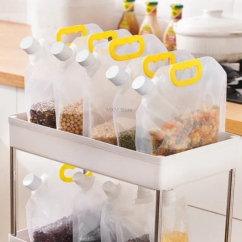 1/5/10Pcs Kitchen Organizer Kitchen Storage Bag Grain Moisture-proof Sealed Bag Insect-proof Transparent Portable Food Grade