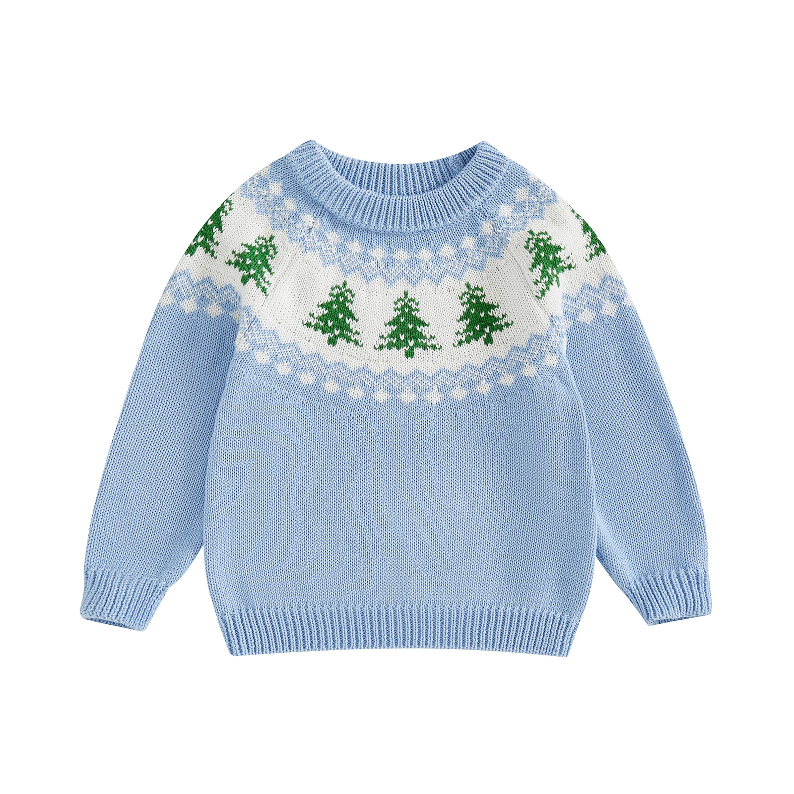

Kids Christmas Sweater Long Sleeve Crew Neck Tree Warm Winter Sweater Clothes for Girls Boys