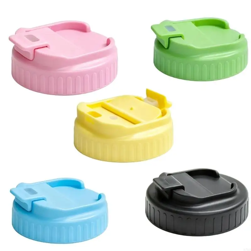 Direct-Sipping Replacement Lid for Beverage Jar and Tumblers Cups, Hinged Flipping Cover and Manual Installation, 1 87HA
