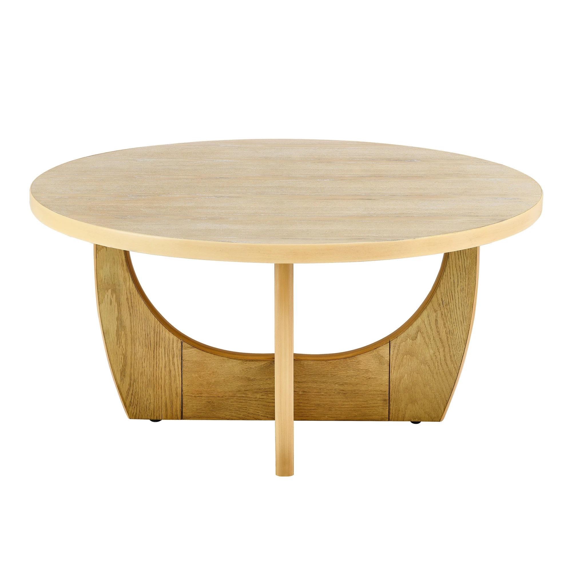 US STOCK 36In Round Coffee Table Natural Wood End Table Mid Century Modern Coffee Table Center Table For Home Office Living Room