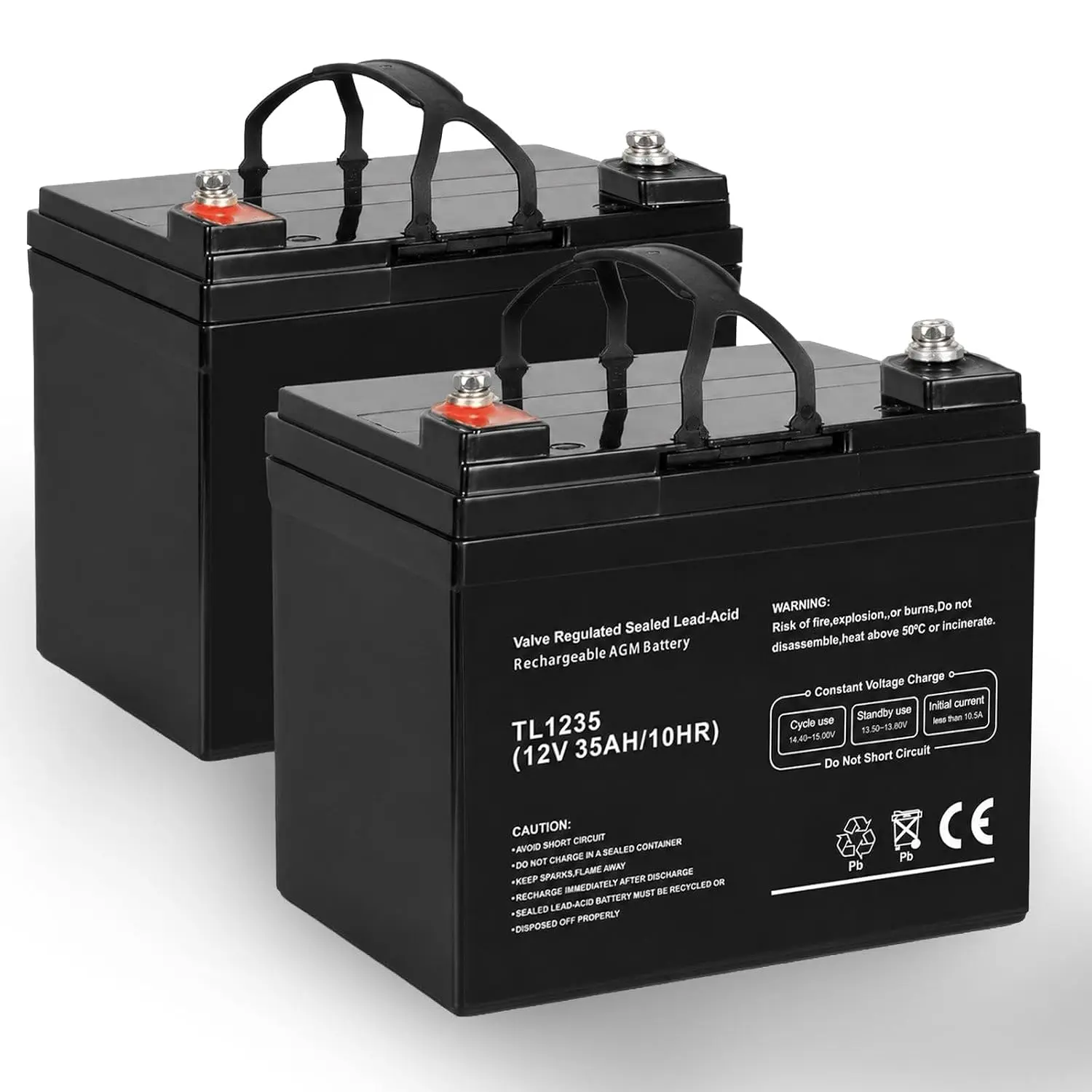 12V 35Ah Deep Cycle AGM SLA Battery Rechargeable Maintenance-Free for Camping RV Off-Grid Solar, Pack of 2, Customized