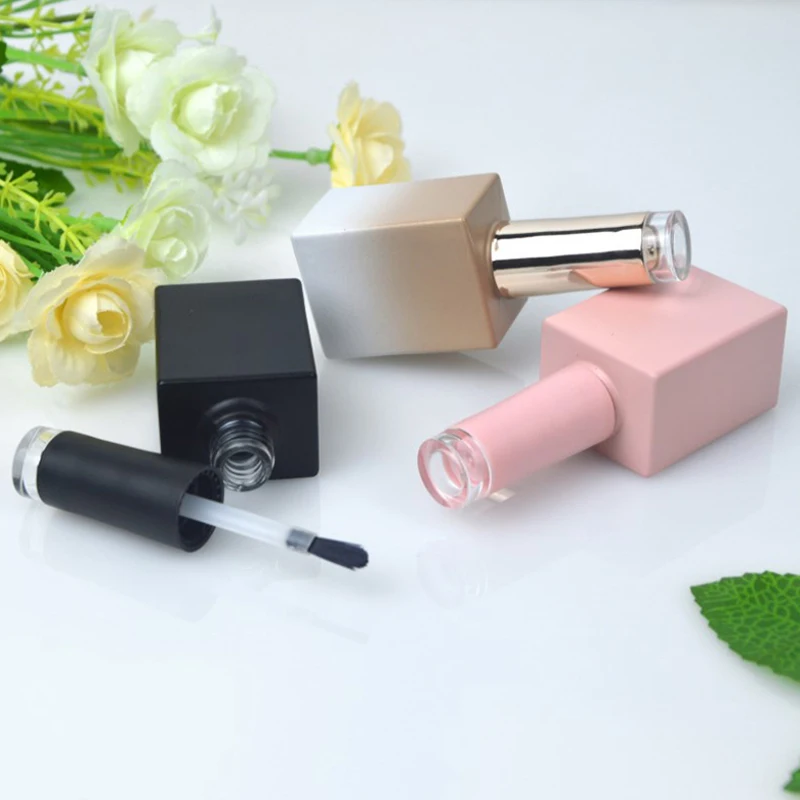 10Ml 15Ml Nagellak Flessen Met Borstel Glas Nagelgel Flessen Lege Cosmetische Containers Nagel Olie Monster Fles Make-Up Vat