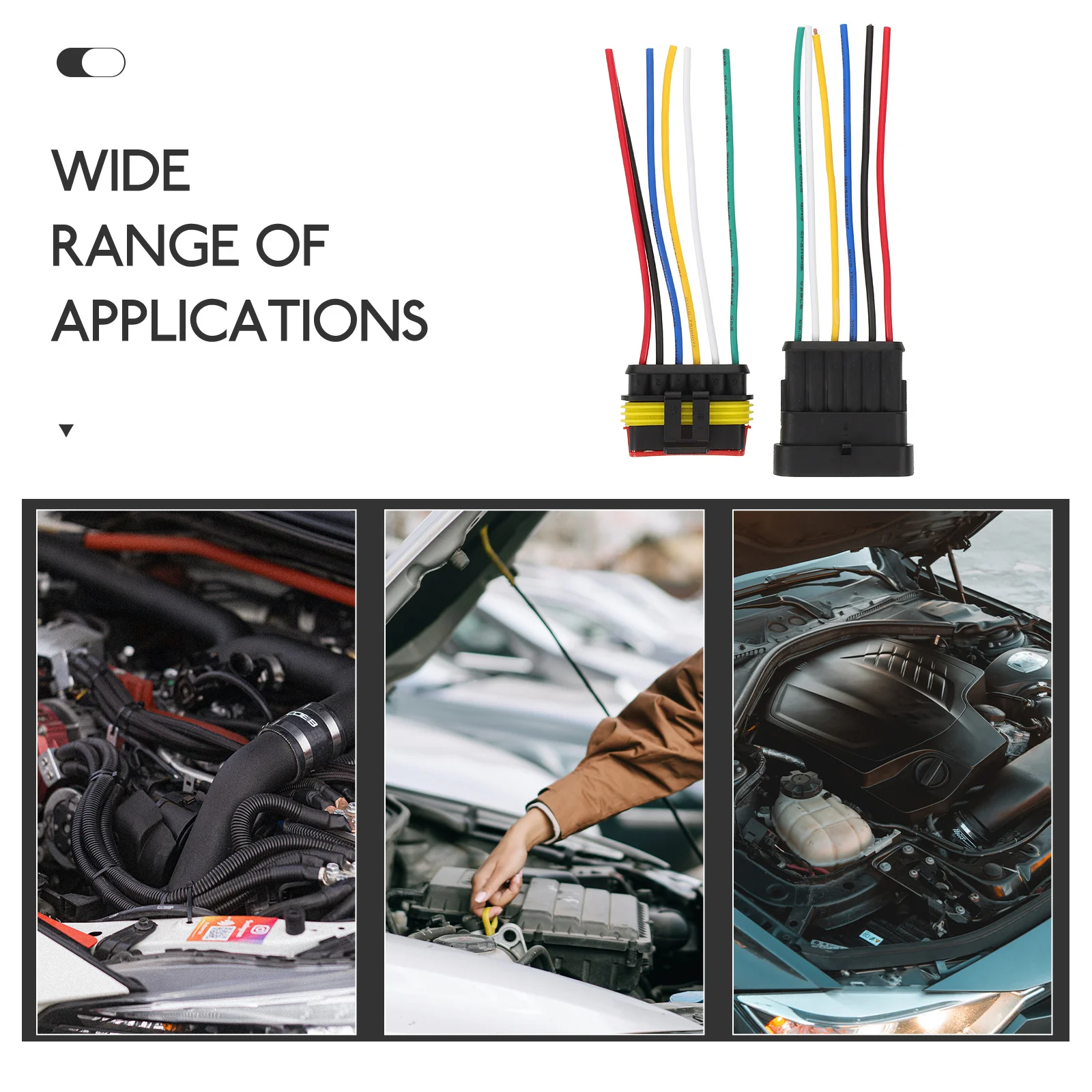 

1 set Connector 6 Male Female Plug Pin Electrical Plug Car Wire Male Female Socket Marine Boat 10Cm Rubber Nylon