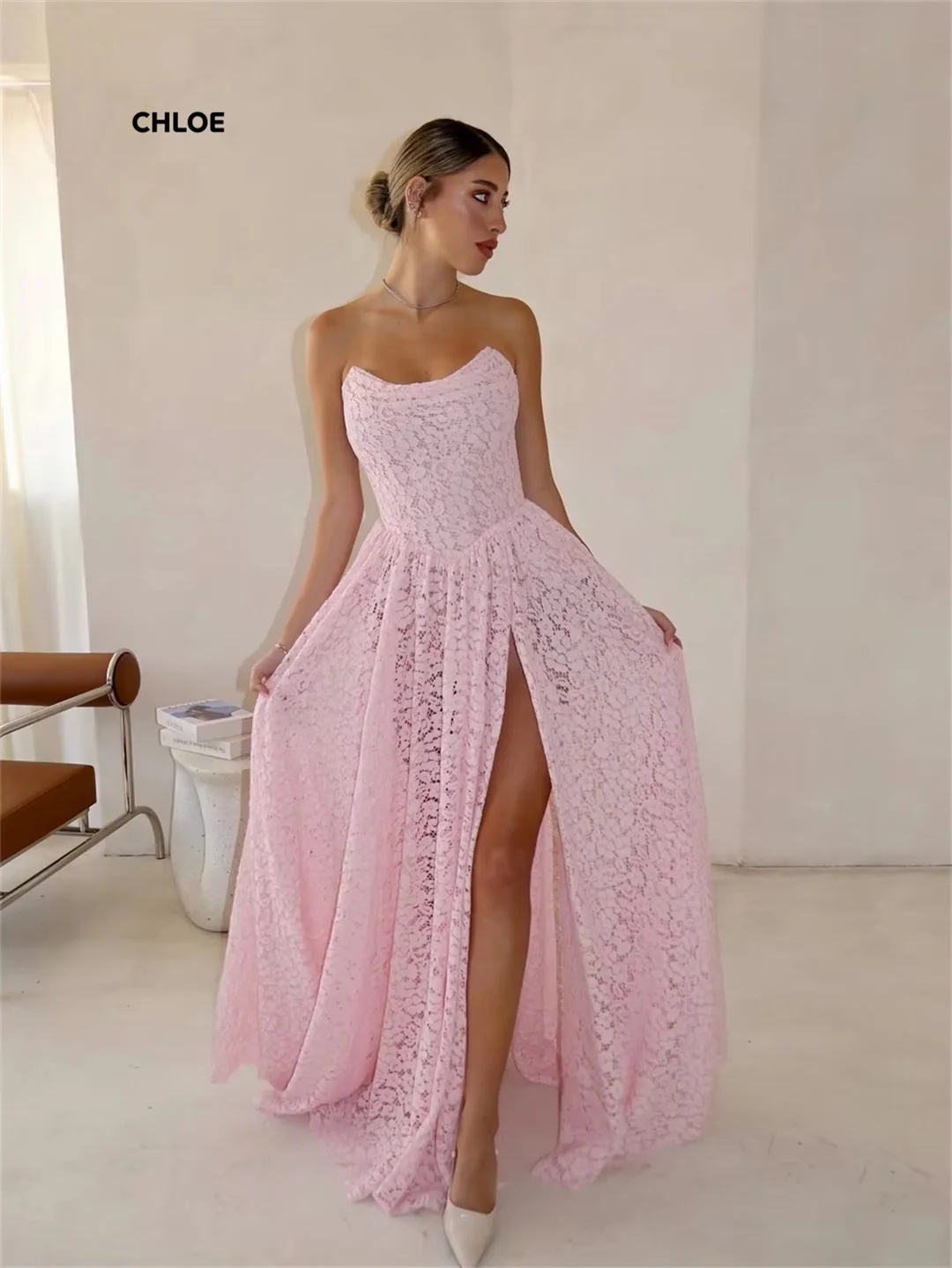 맞춤 제작된 고급 파티 드레스 여성용 2025 라인 A 여성 우아한 드레스 특별한 날을 위한 오프숄더 민소매 프로무