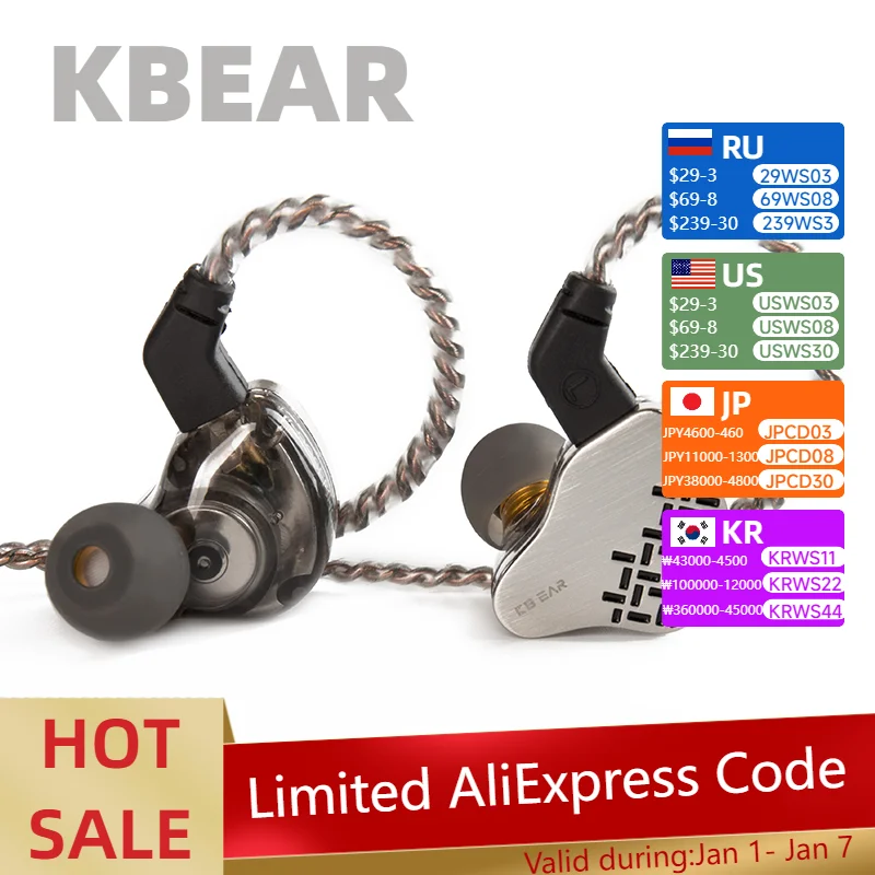 KBEAR Rosefinch Game e-sports In-ear Headphone OFC Detachable Audio Cable Wired Earphone Monitor Dynamic Music HIFI IEM