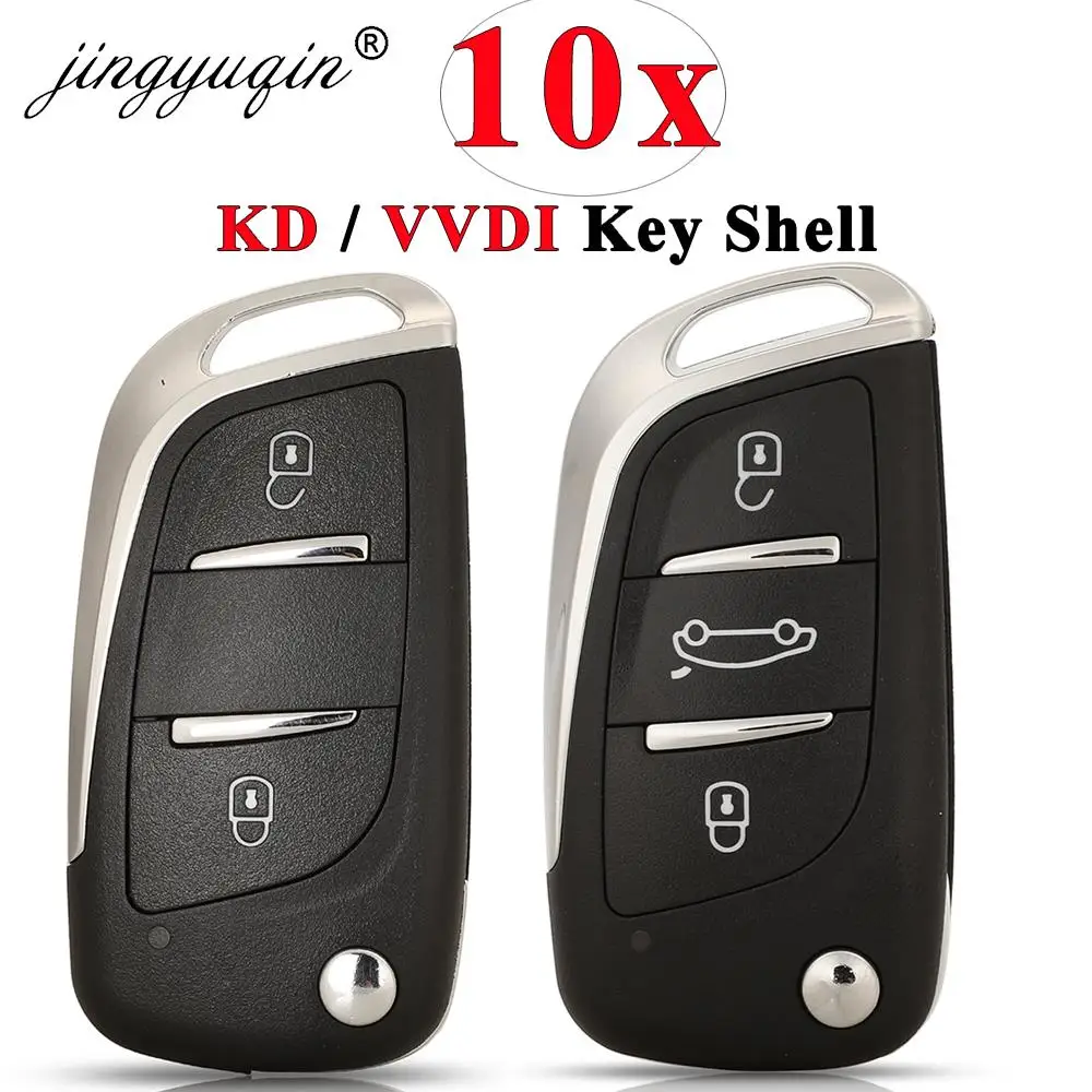 jingyuqin 10pcs KD / VVDI Flip Key Shell for Keydiy B11/NB11Xhorse XNDS00EN XKDS00EN XEDS00EN Folding Fob Body Housing Case