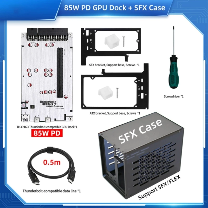 PD85W SFX PCケースとATX SFX電源ブラケット対応のTH3P4G3 GPUドッキングP9JBの実際の使い方と評価