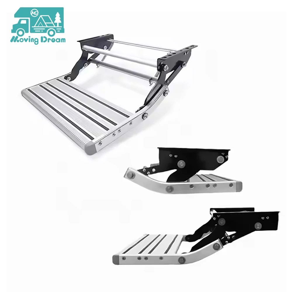 JDA Aluminum Alloy Manual Motorhomes Caravan RV Single Folding Ladder Pedal Step Telescopic Accessories