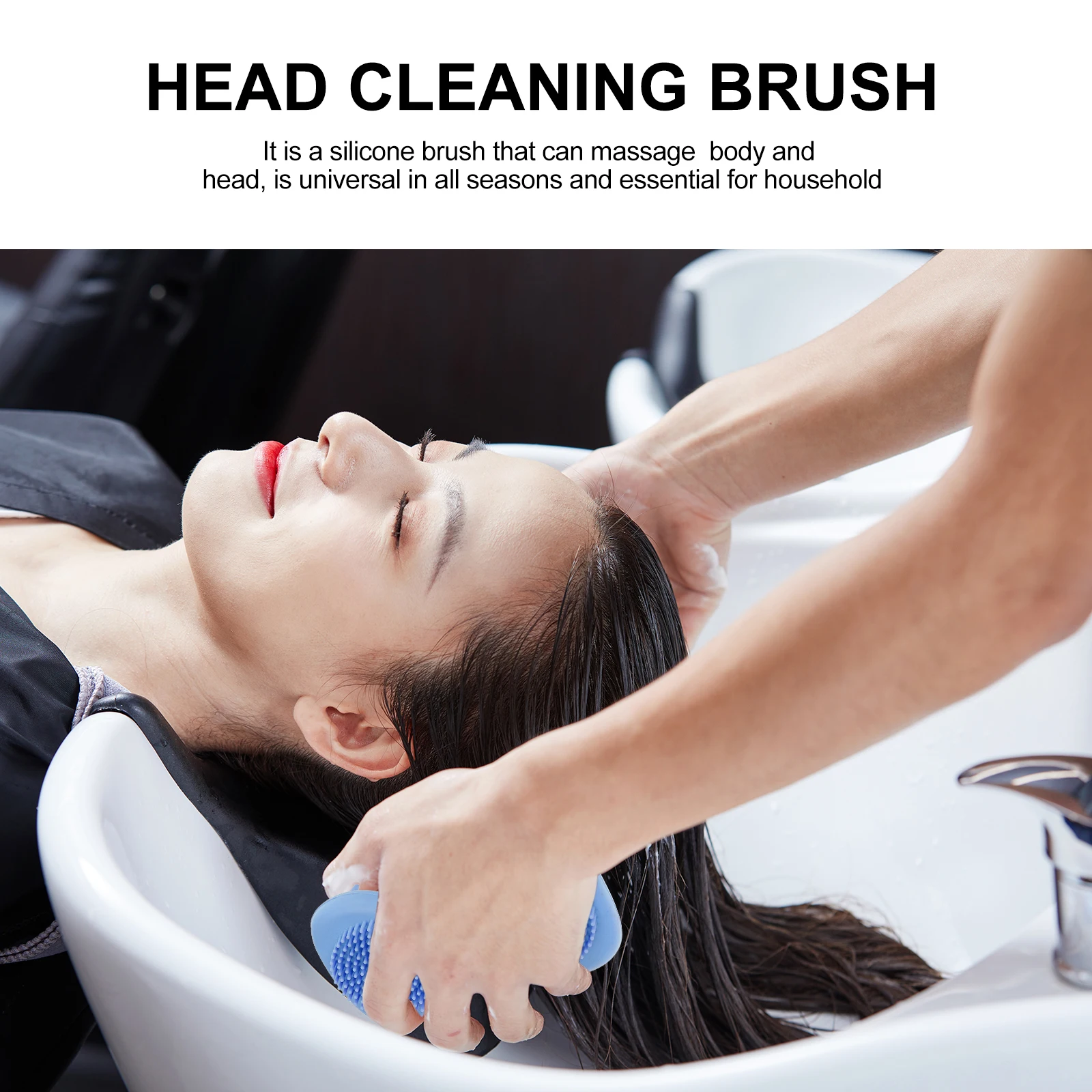 

1 шт., силиконовая щетка для ванны, скруббер для чистки тела, детская массажная щетка для ванны для чувствительной кожи, инструмент для мытья волос, инструмент для чистки лица