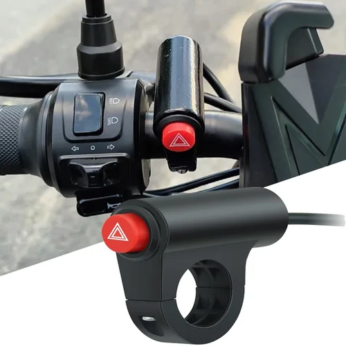 Botón Universal de interruptor de luz de advertencia para motocicleta, Scooter, doble señal de Flash, interruptores de lámpara, accesorios de motocicleta
