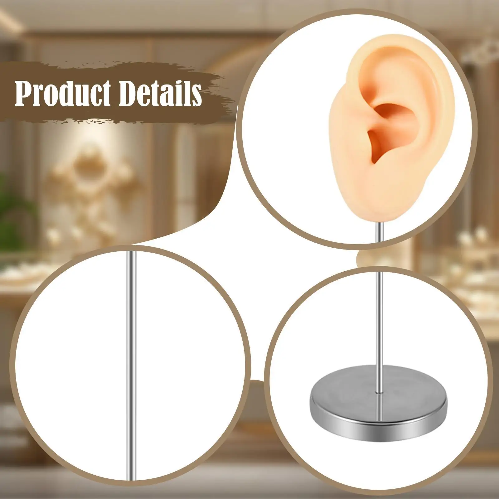 Realistic Silicone Ear Model, Earring Display Prop